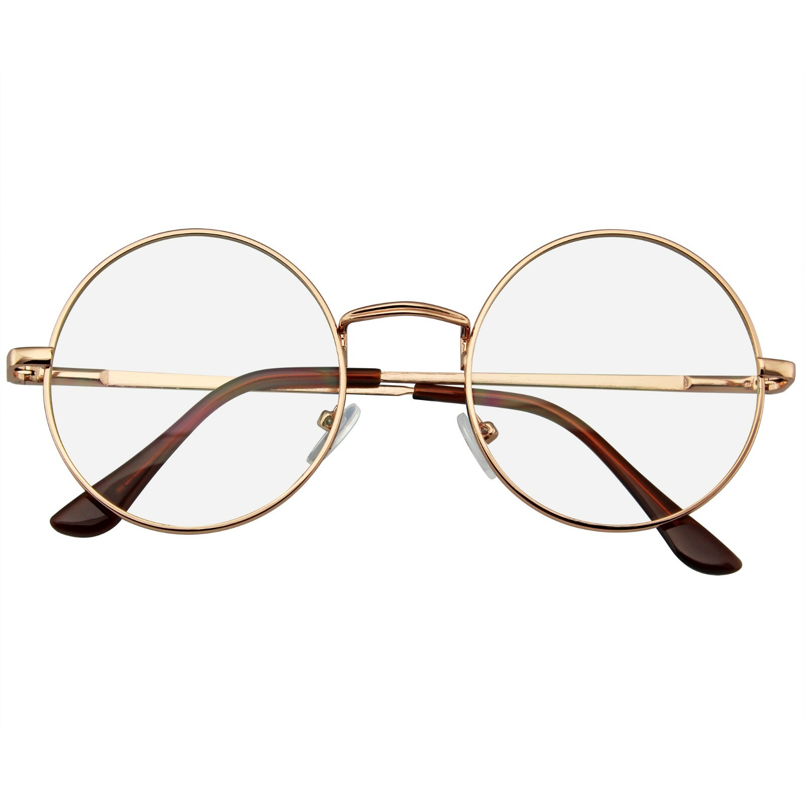 Round Glasses Retro Vintage Classic Metal Clear Lens Round Hippie Glasses