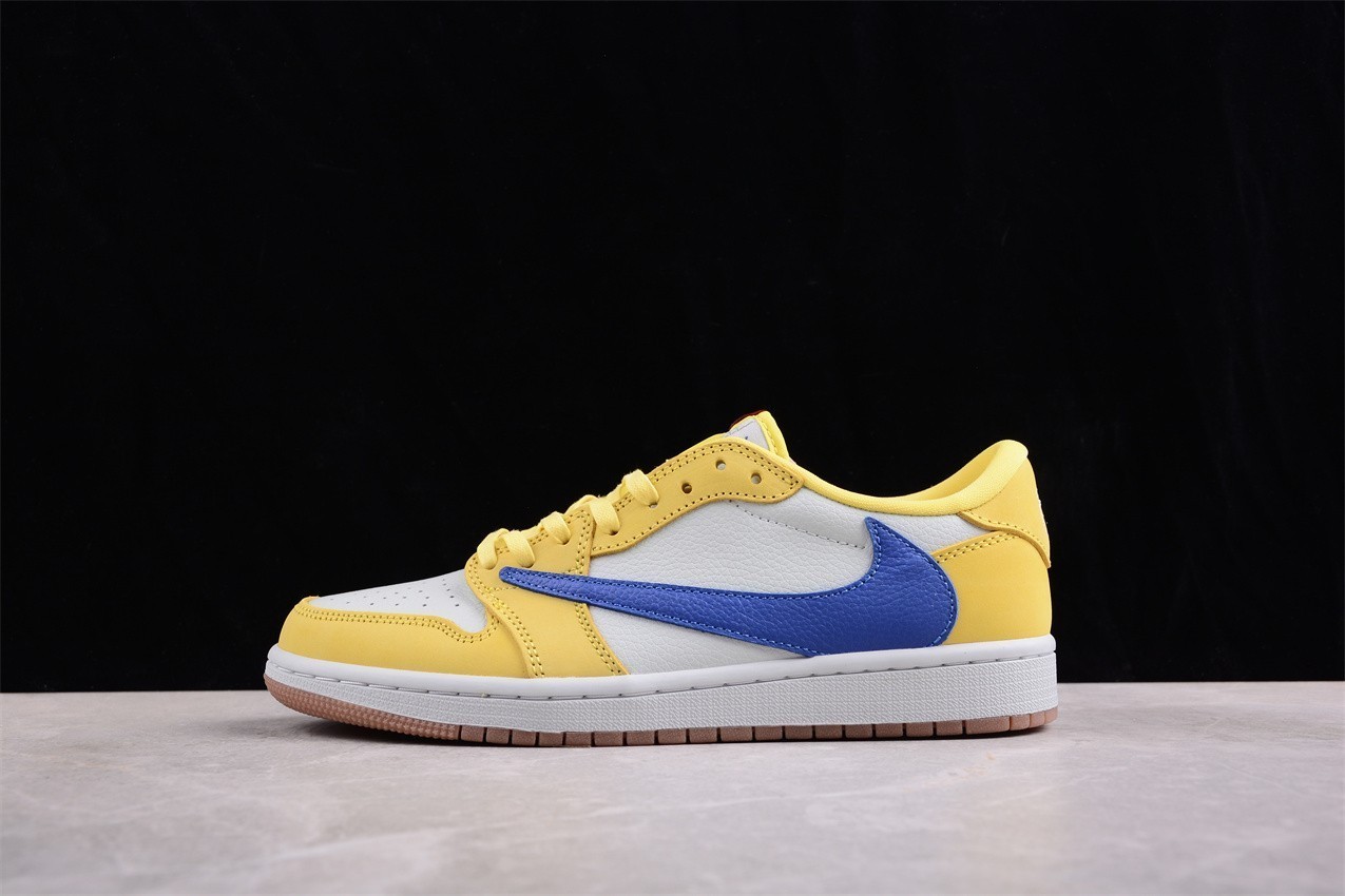 US Size 7-12 Men’s Travis Scott x Jordan 1 Low OG “Canary Yellow” Sneakers