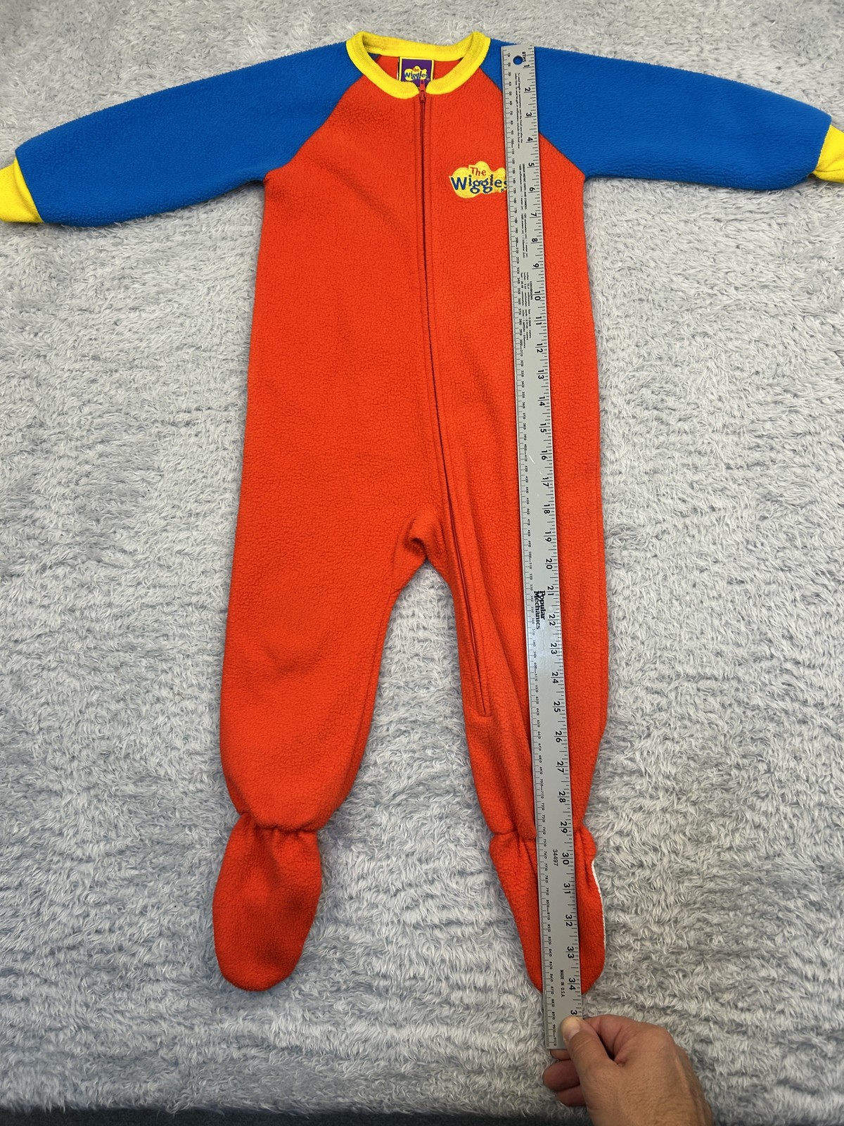 The Wiggles Fleece Footed Blanket Sleeper Pajamas 3T Red Blue Zip Vintage 2003