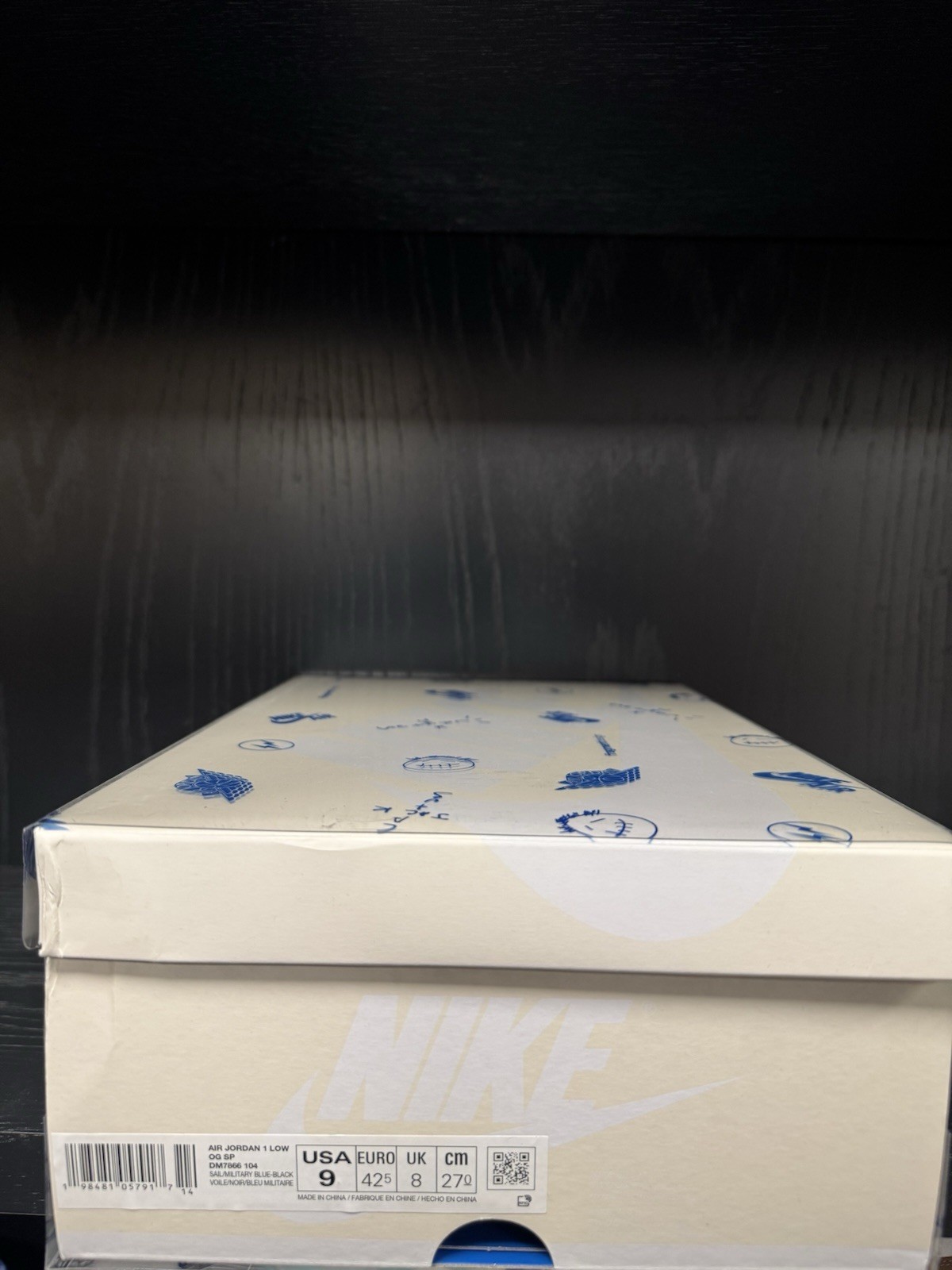 Jordan 1 Retro Low OG SP, Fragment x Travis Scott Sail Military Blue