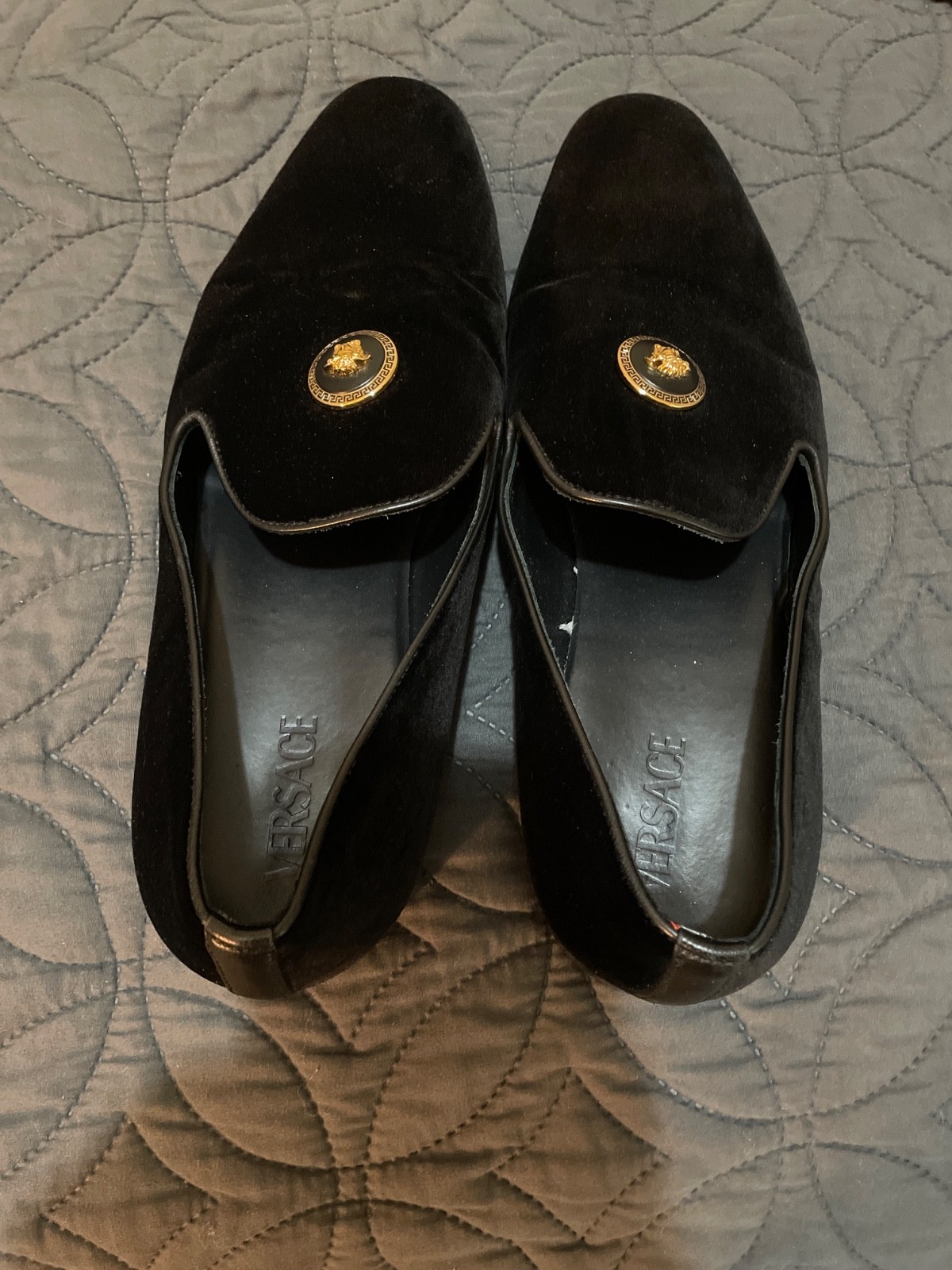 Versace Medusa Velvet Loafers Size 12