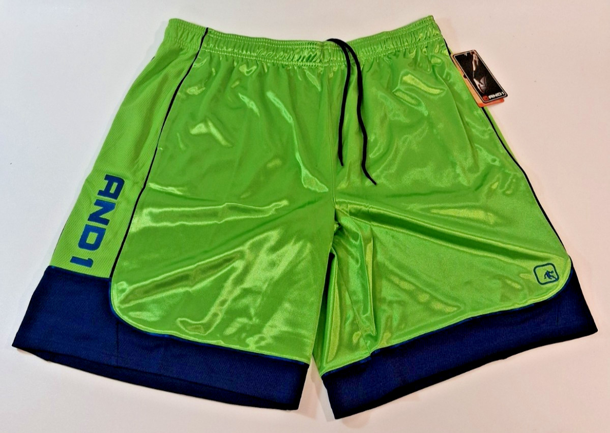And1 Mens Athletic Shorts Basketball Gym Green Lime Navy Blue M L XL 2XL 3XL