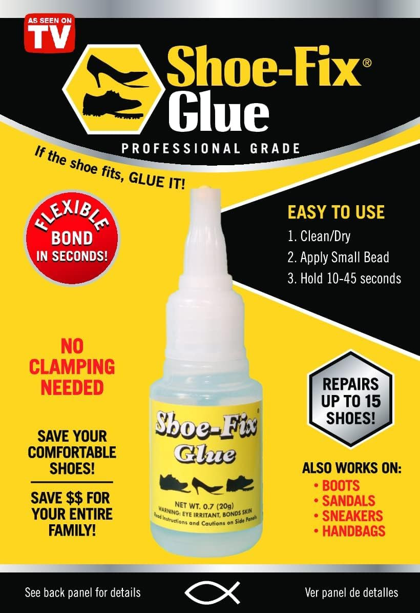 Glue Professional Grade Repair Adhesive for All Footwear Instant Bond, Clear …