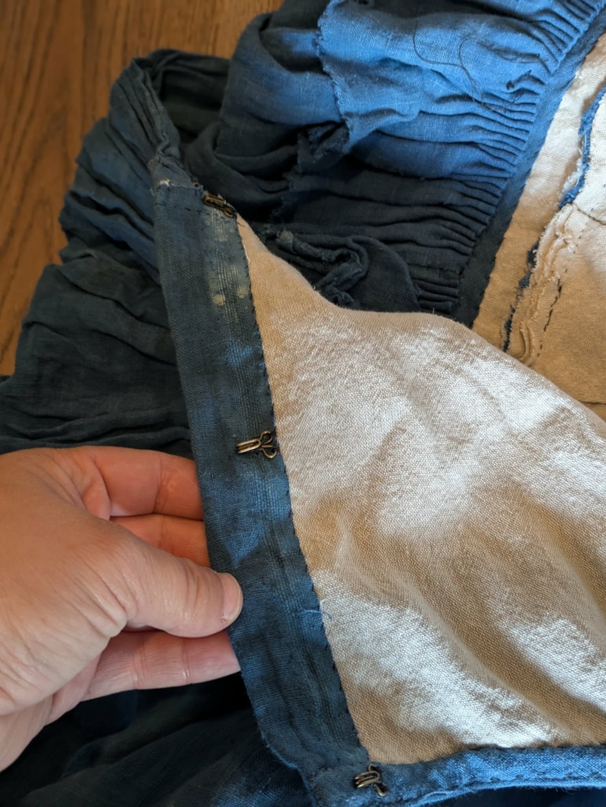 Hand Dyed Hand Sewn 1830s Reproduction Linen Dress
