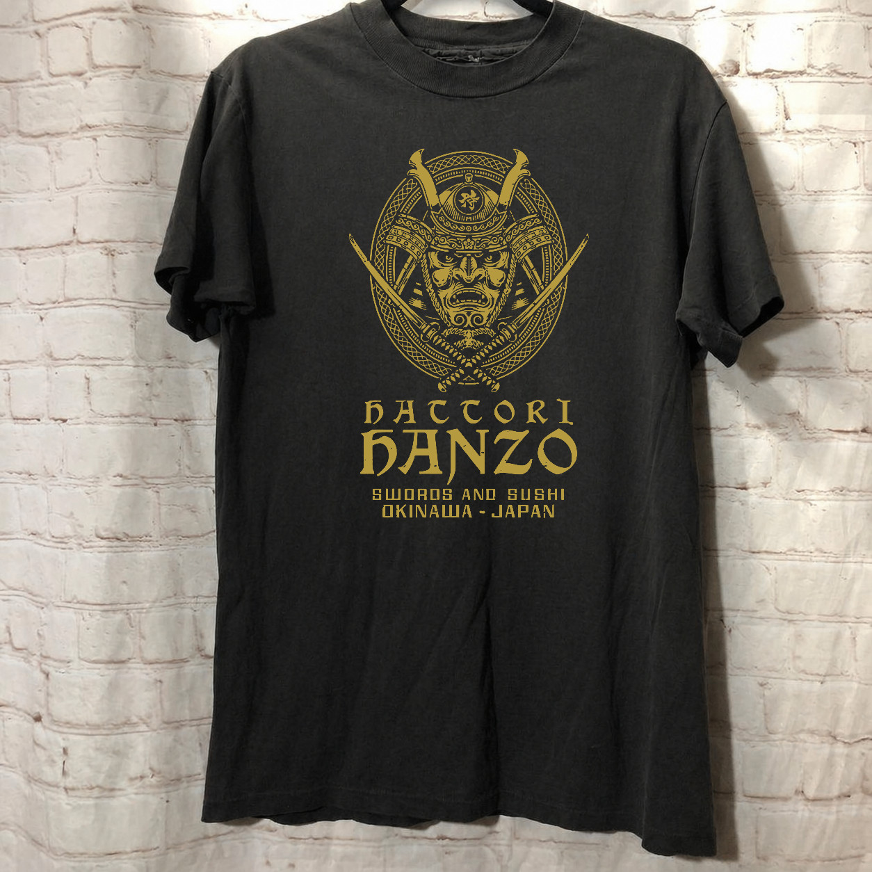 New Hattori Hanzo 2021 Men’s Cool Samurai T-Shirt with Sword & Sushi Cartoon Des