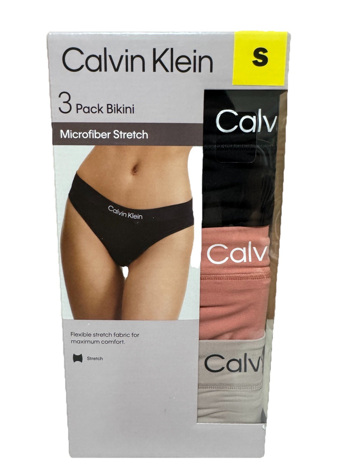 Calvin Klein Women’s Microfiber Stretch Bikini Underwear Panties 3 Pack S,M,L,XL