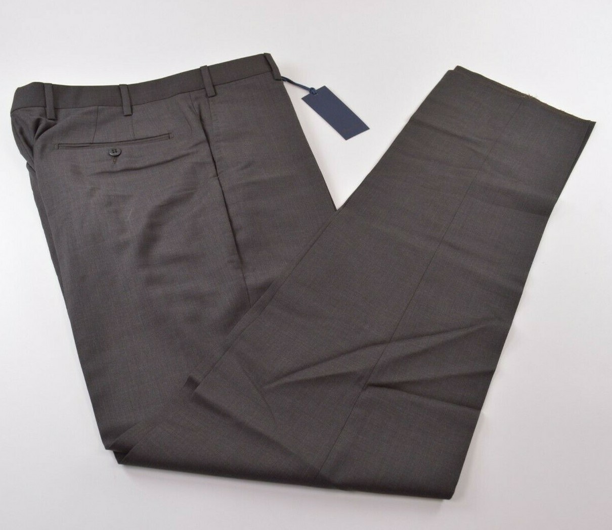 Zanella NWT Dress Pants Size 34 In Solid Dark Brown Wool Devon