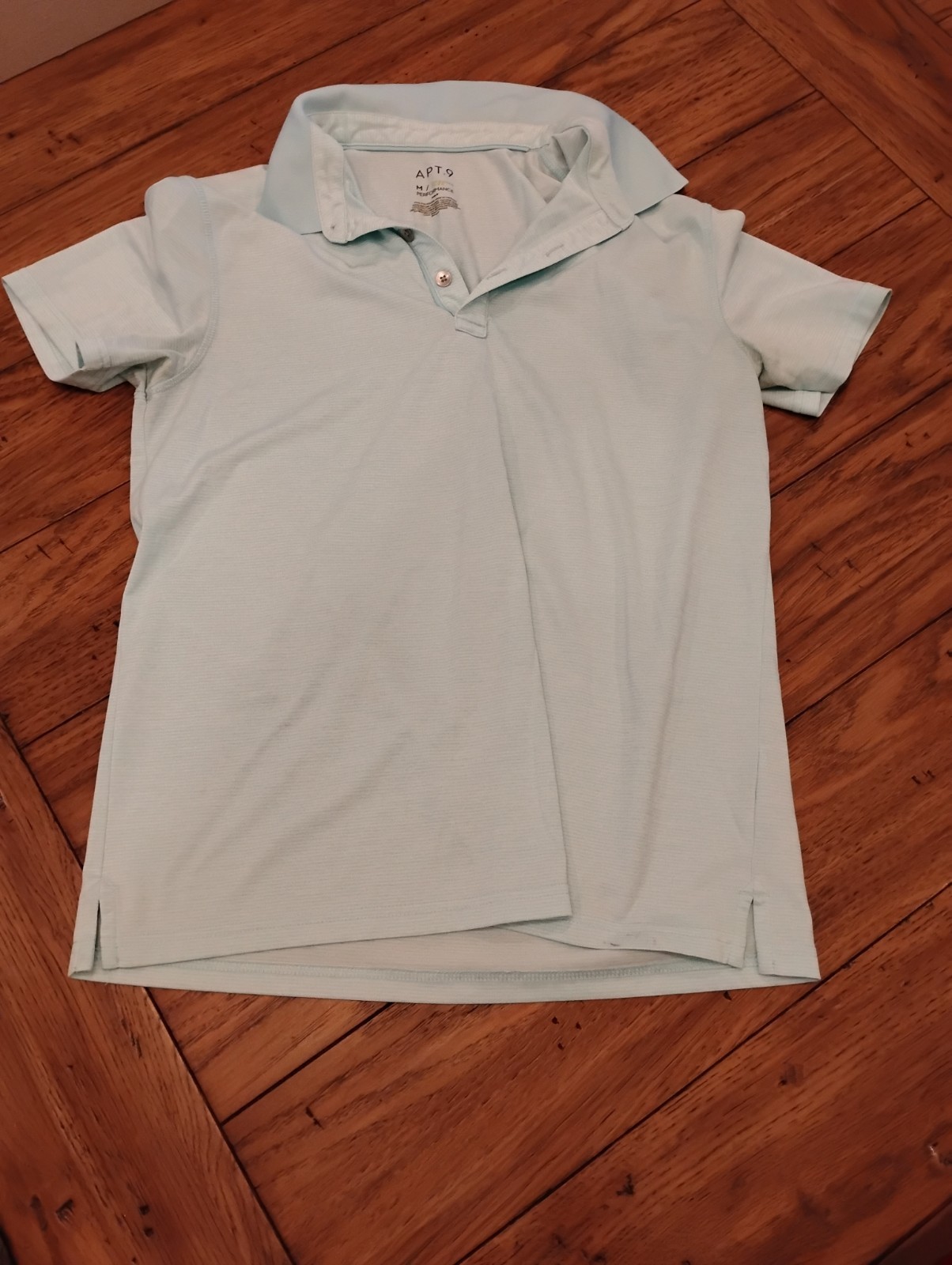 Apt.9 polo shirt size M men blue all cotton made in Sri Lanka –