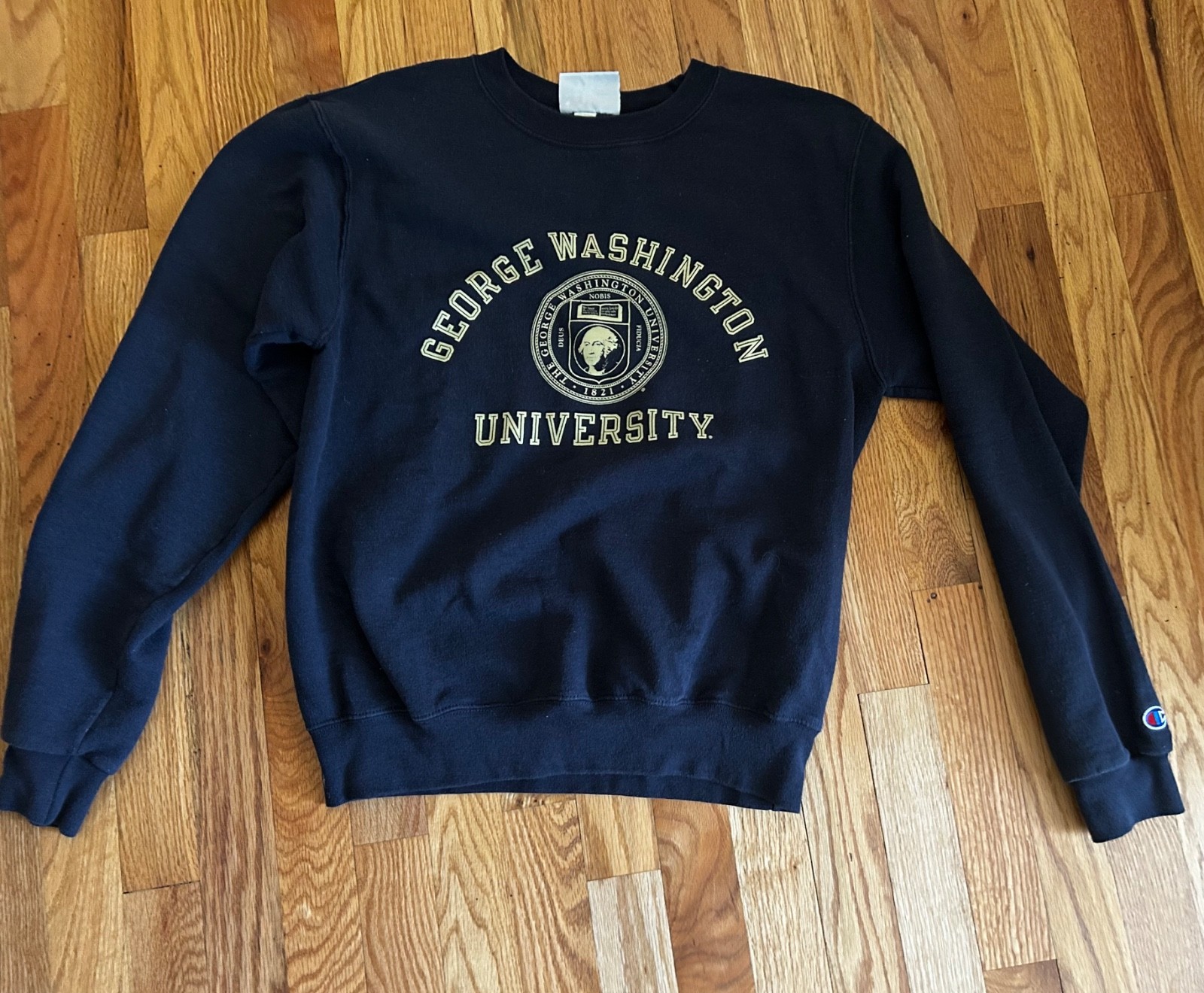 George Washington University Campion Sweatshirt Blue Champion Size Small GWU