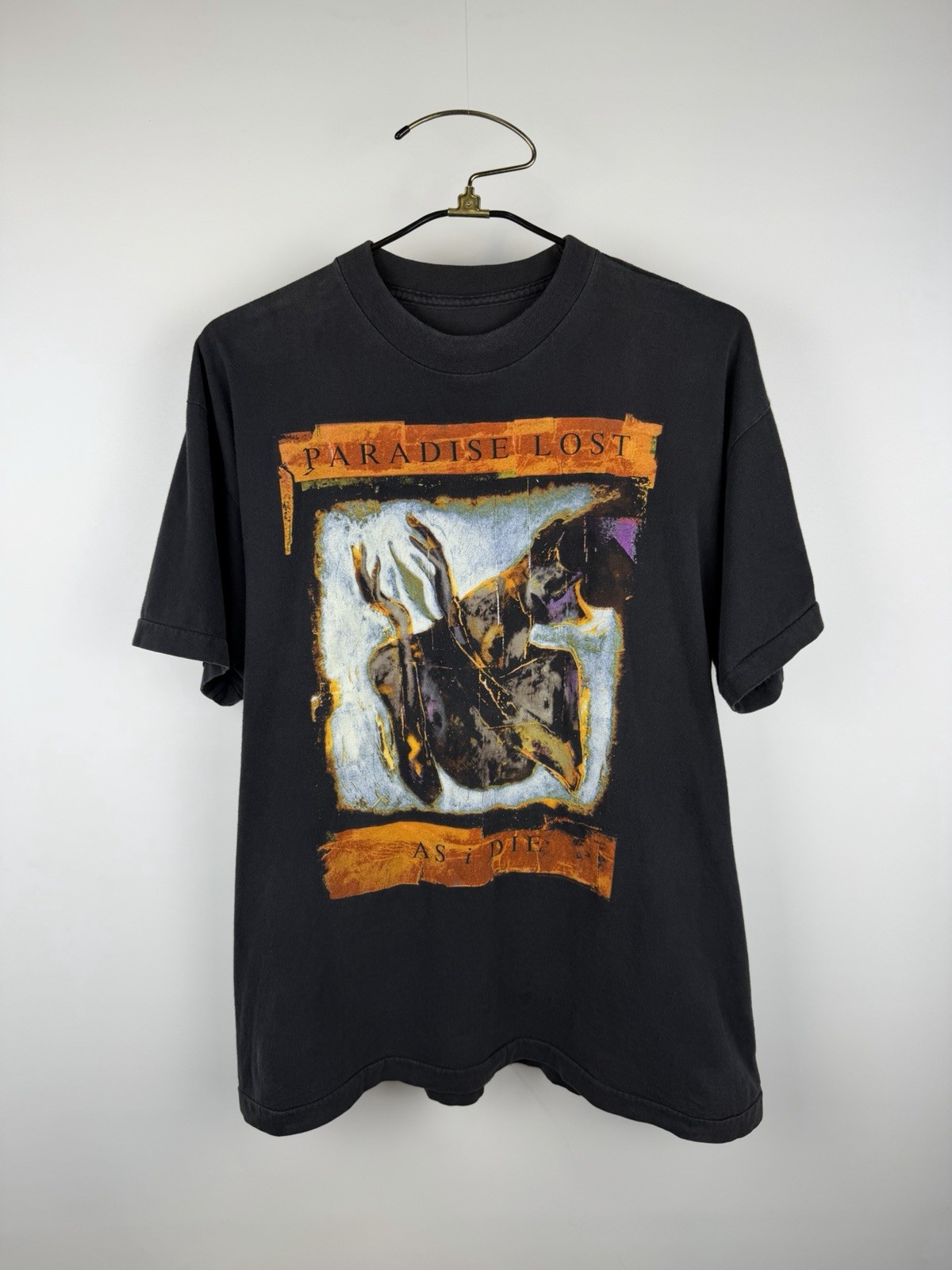 Vintage 1992 Paradise Lost ‘As I Die’ Shades Of God Goth Metal Euro XL 24×29
