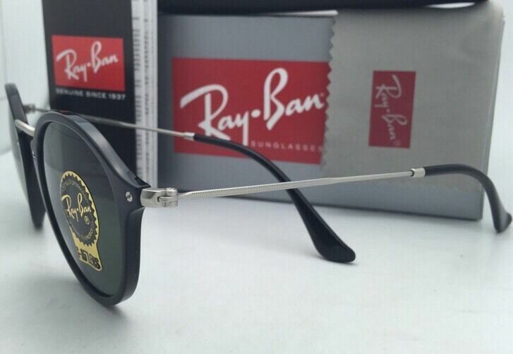 New Ray-Ban Sunglasses ICONS RB 2447 901 49-21 Black & Gunmetal w/G15 Green Lens