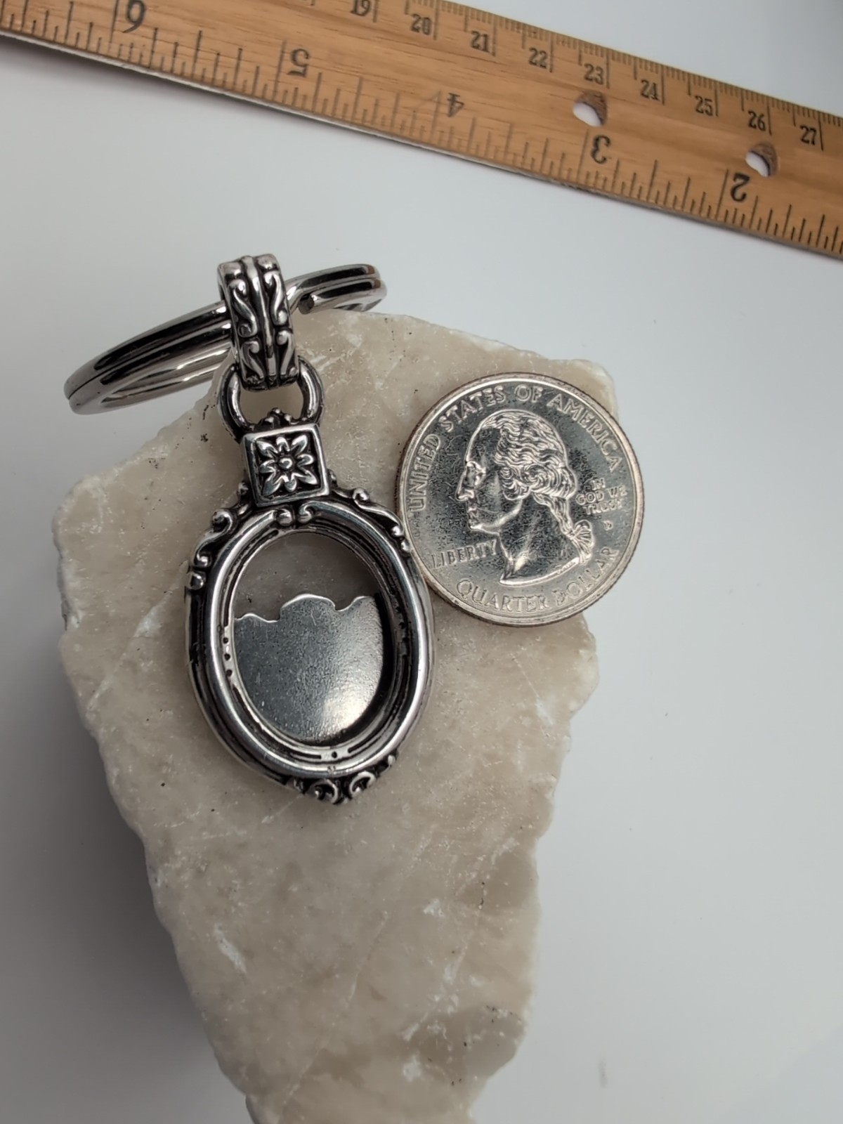 Brighton KEY CHAIN / FOB Silver-Tone Fashion Memory Lane PHOTO HOLDER