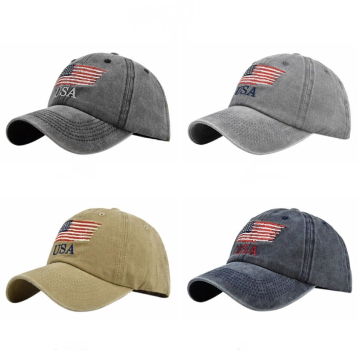 American US Flag Embroidered Low Profile USA Baseball Cap Adjustable Hat 2024 US