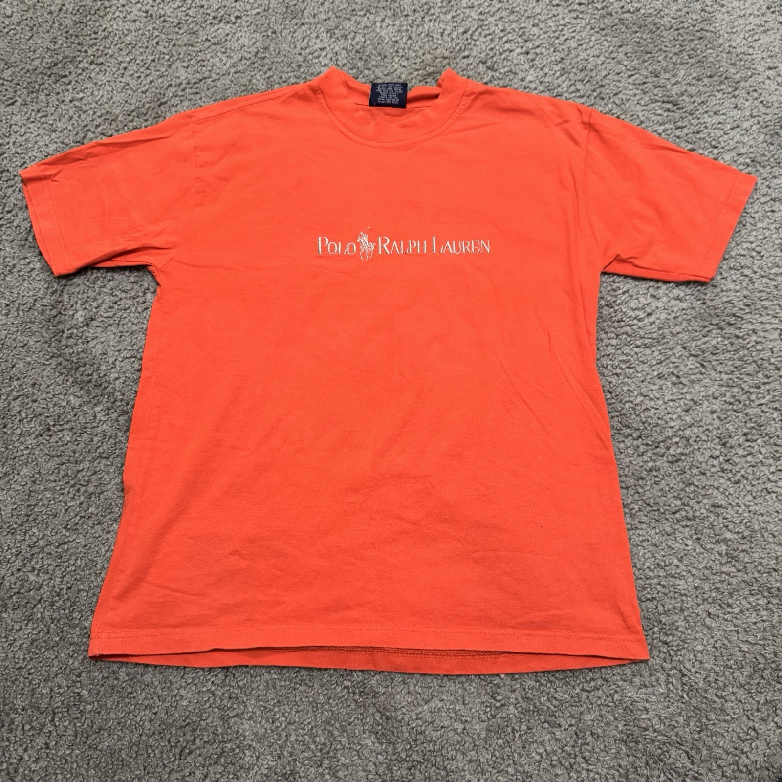 Polo Ralph Laure T-Shirt Orange Short Sleeve Minimal Graphic Tee Y2K