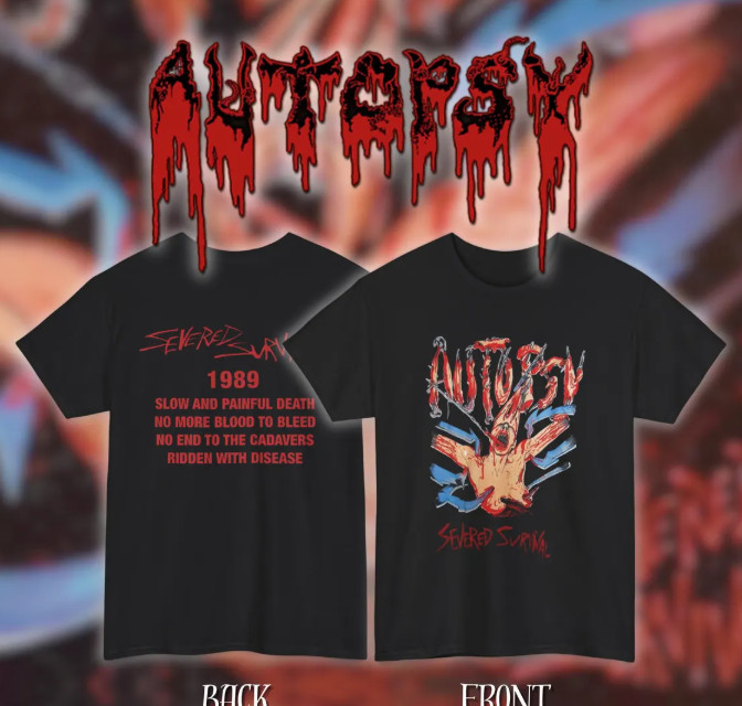 Autopsy – Severed Survival | Gildan Heavy Cotton Tee | Size- S, M, L, XL, 2-3 XL