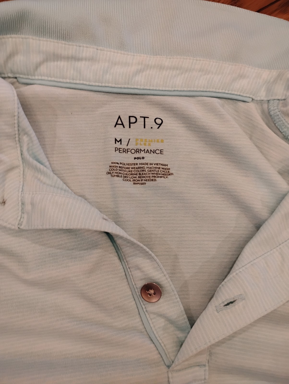 Apt.9 polo shirt size M men blue all cotton made in Sri Lanka –