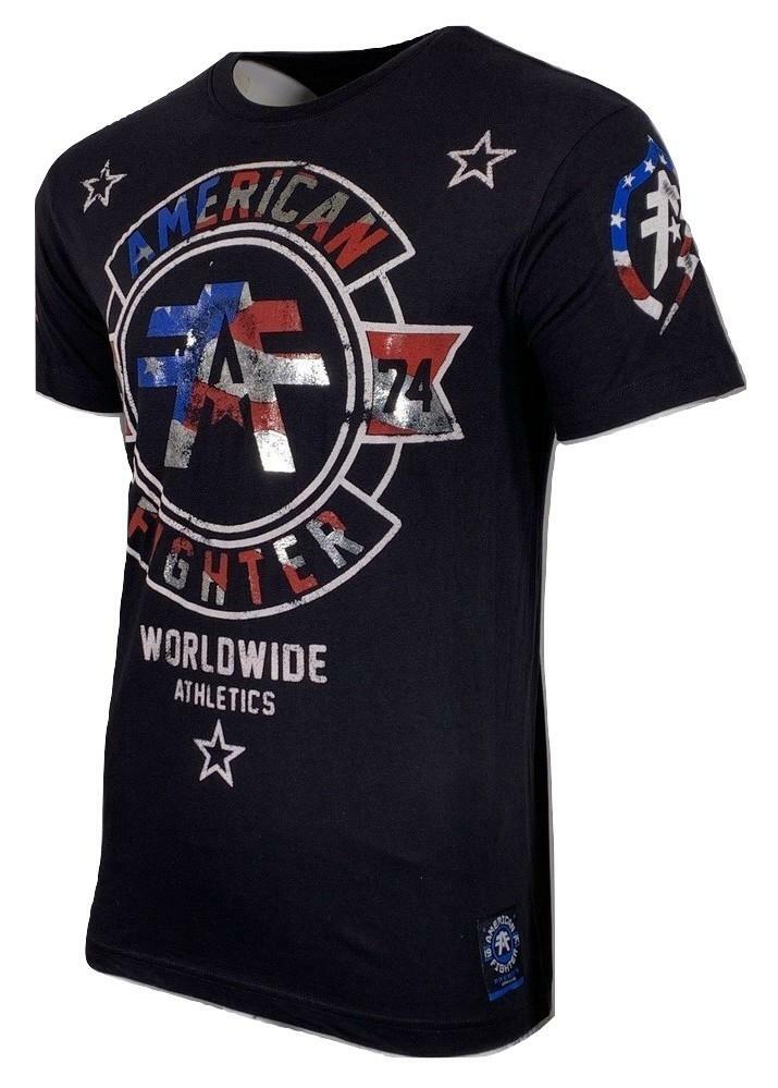 AMERICAN FIGHTER Men’s T-Shirt SILVER LAKE PATRIOT Athletic Biker MMA S-4XL