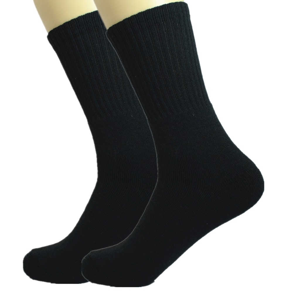 Black 3 to 12 Pairs Mens Sports Athletic Work Crew Cotton Socks Size 9-11 10-13