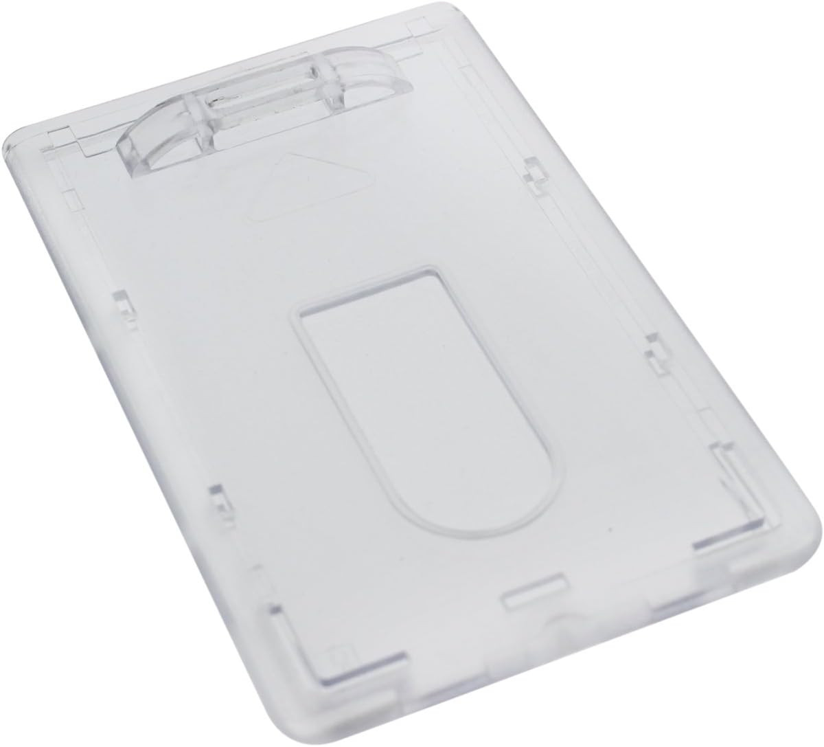 3 Pack – Slim Heavy Duty Badge Holders – Hard Plastic Clear Polycarbonate (Holds