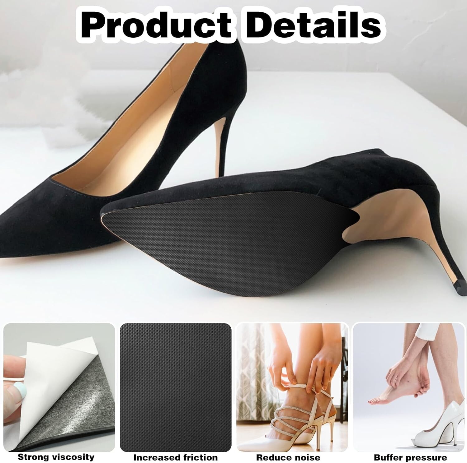 4 Pack Non-Slip Shoe Sole Protector Shoe Bottom Pads Anti Slip Shoe Grips