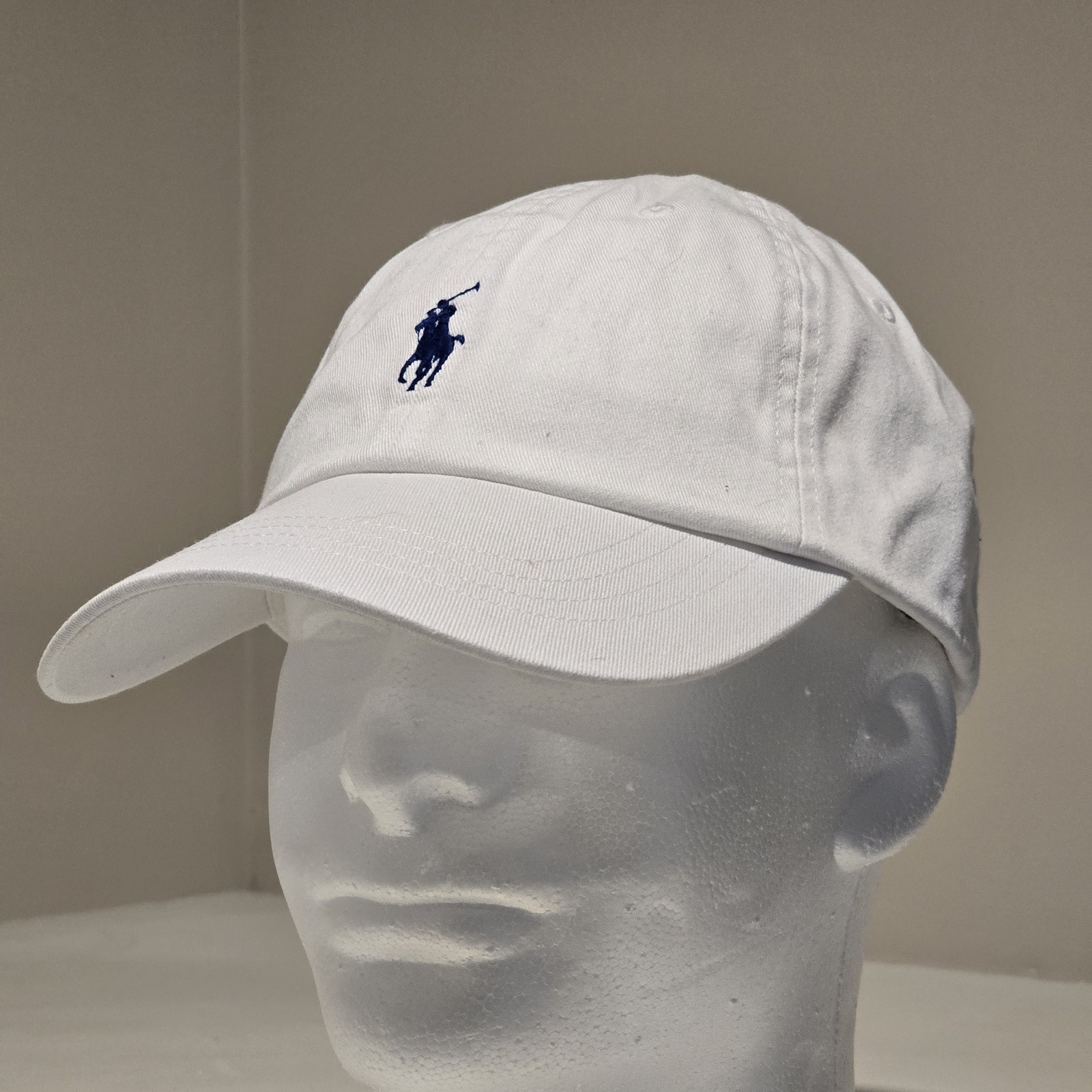 Polo Ralph Lauren Men’s One Size Cotton Chino Adjustable Ball Cap White Blue