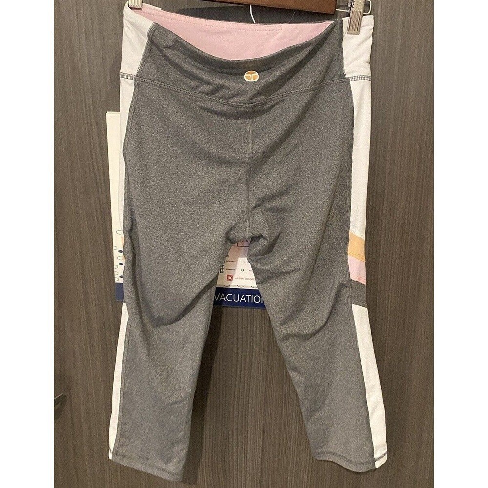 Trina Turk Recreation Leggings M Medium Capri Colorblock heather Gray Pink