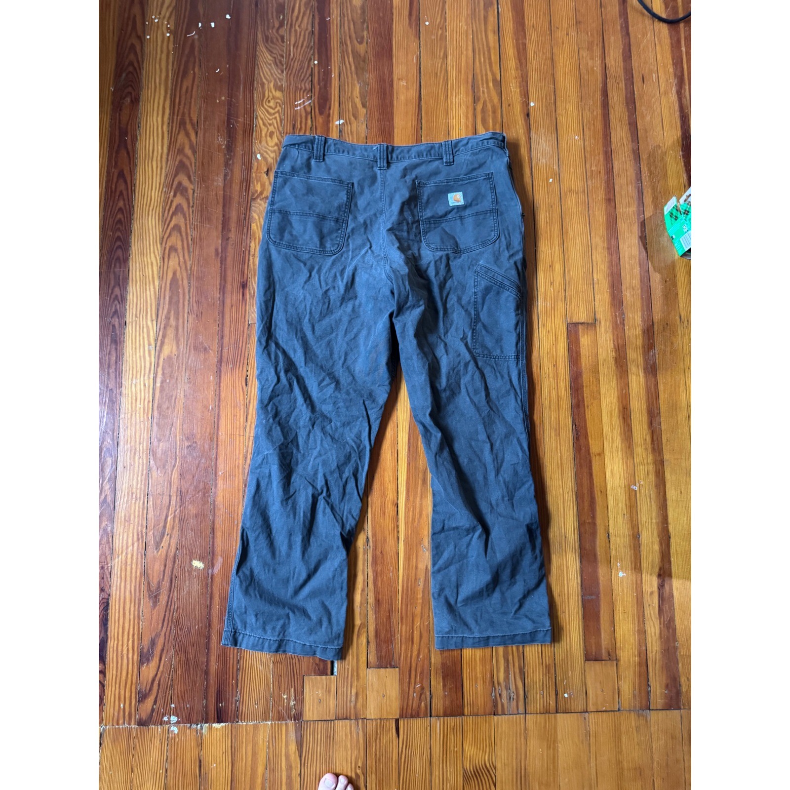 Carhartt Relaxed Fit Canvas Carpenter Work Pants Faded Black Gray 40×32 Mens