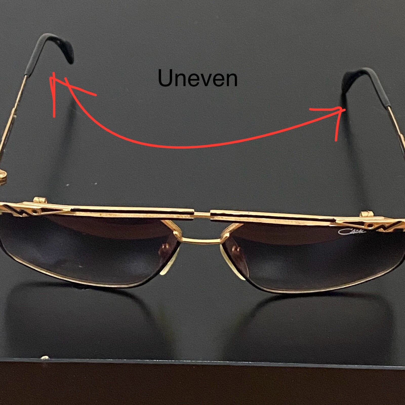 Vintage CAZAL 966 302 Black & Gold Metal Frame UV Protection Sunglasses Germany