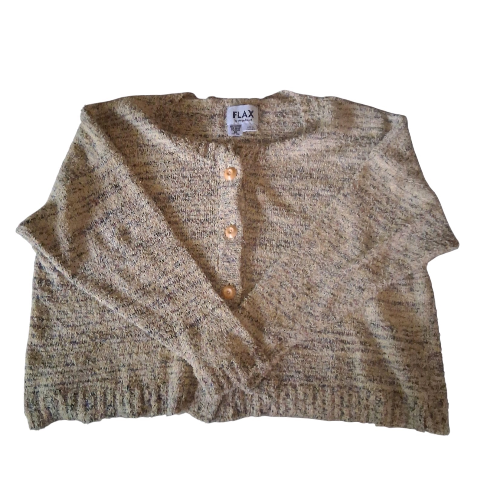 Authentic Vintage Flax By Angelheart Heathered Mustard Cardigan Size M/L