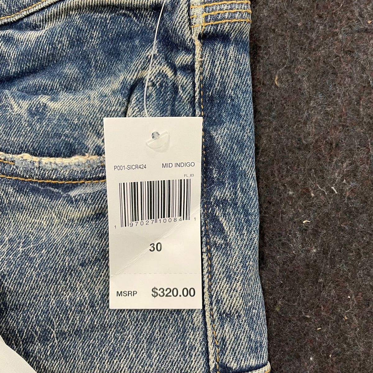 PURPLE Crackle Coated Jeans Men’s Size 30 Mid Indigo