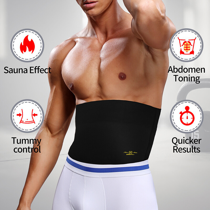 Men’s Fat Burner Tummy Slim Body Shaper Neoprene Sauna Sweat Belts Waist Trainer