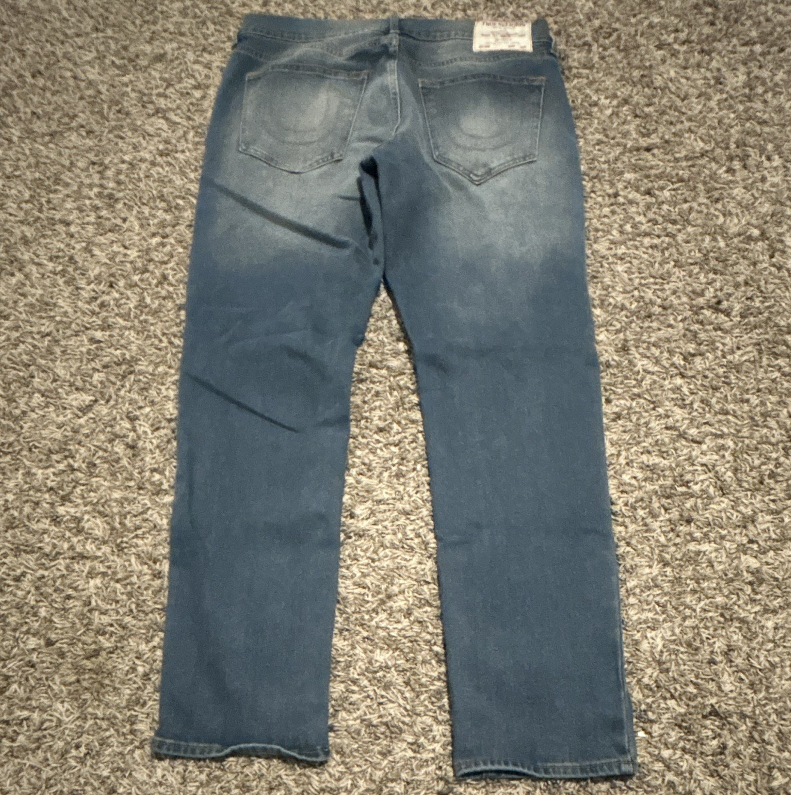 True Religion Men’s Blue Denim Jeans Relaxed Slim Fit 5-Pocket Solid 34