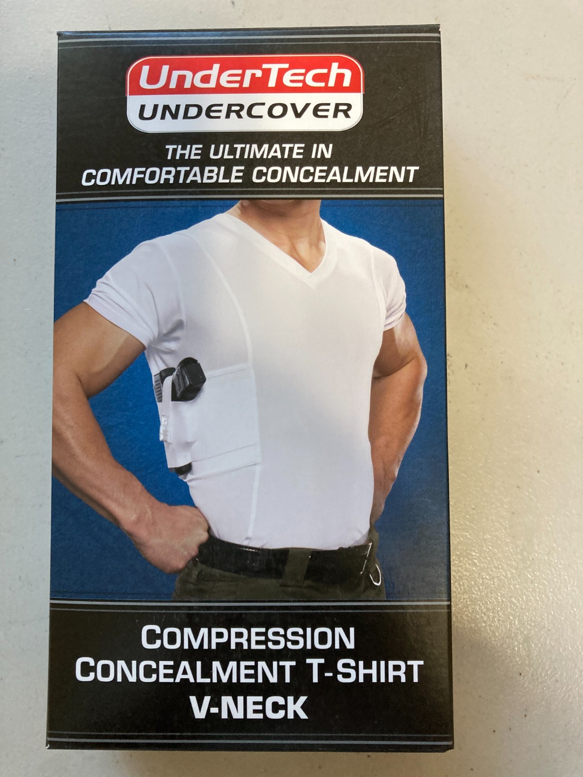 UnderTech Undercover Men’s Concealed Carry T-Shirt (V-Neck, Gray)