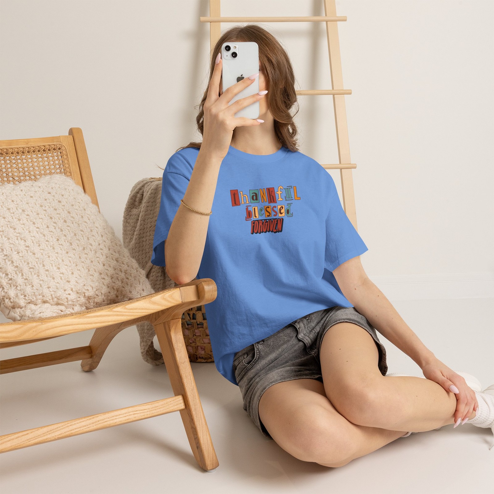‘Thankful Blessed Forgiven’ Tee — Retro Shirt