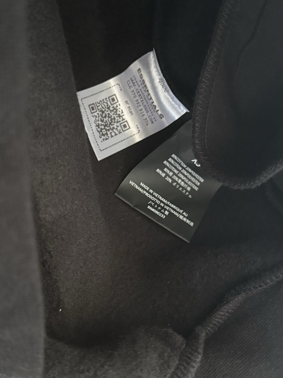 NWT Essentials Black & White Hoodie FW24 Fear Of Gods XS to XL
