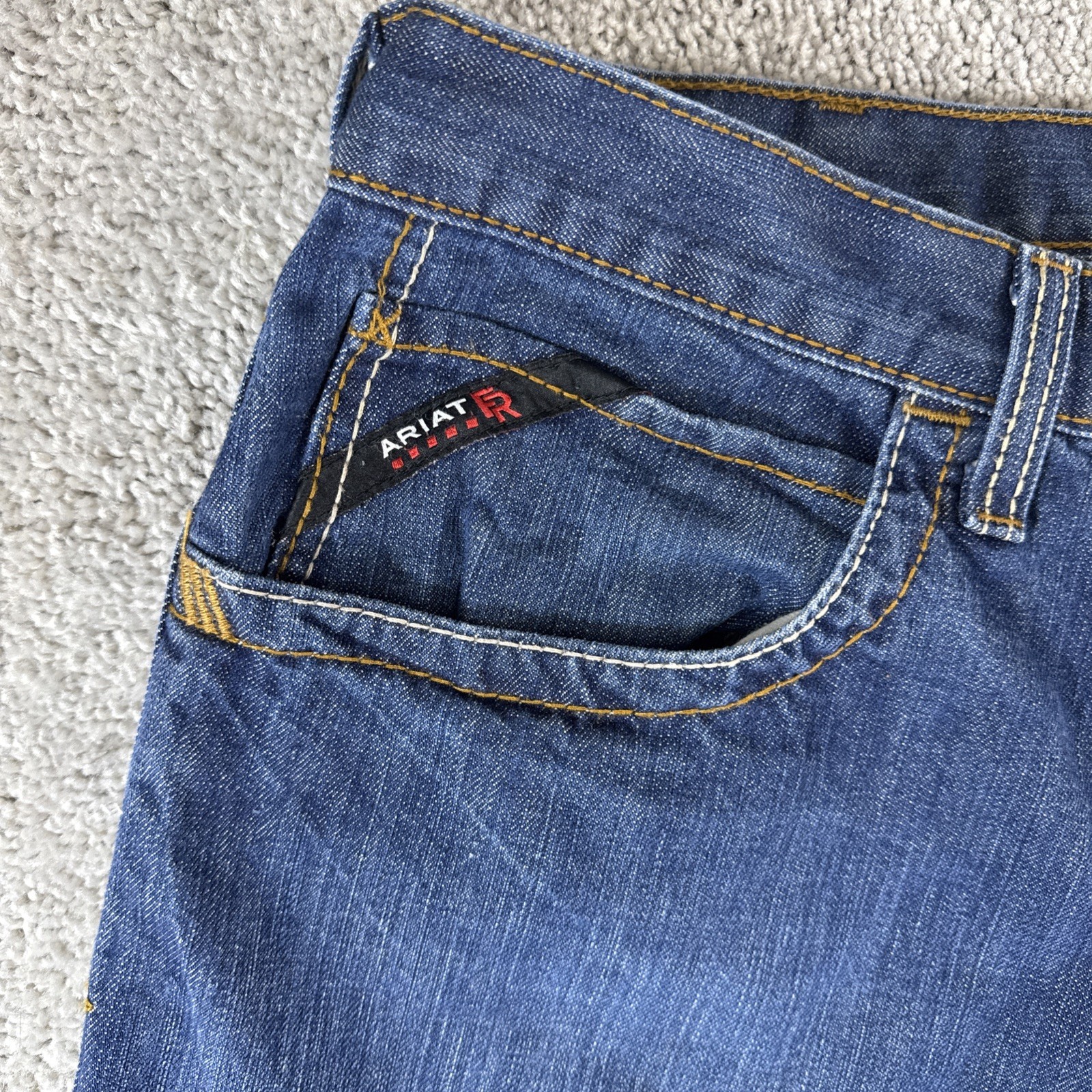 Mens ARIAT FR Work M3 Loose Fit Jeans Men 38×30 Straight Leg Cat 2