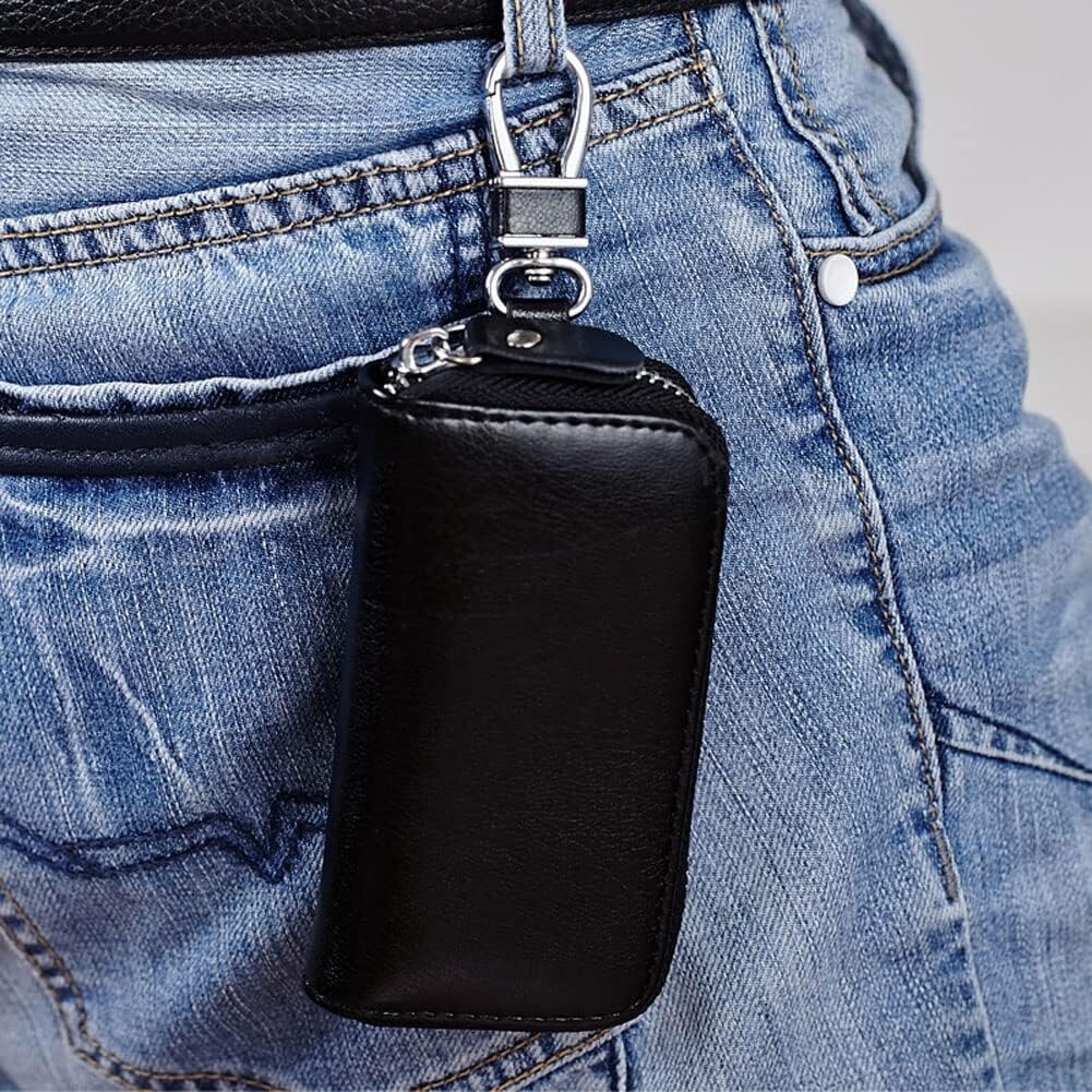 Key Wallet Leather Men Women Keychain Key Case Holder Organizer Credit Card Case
