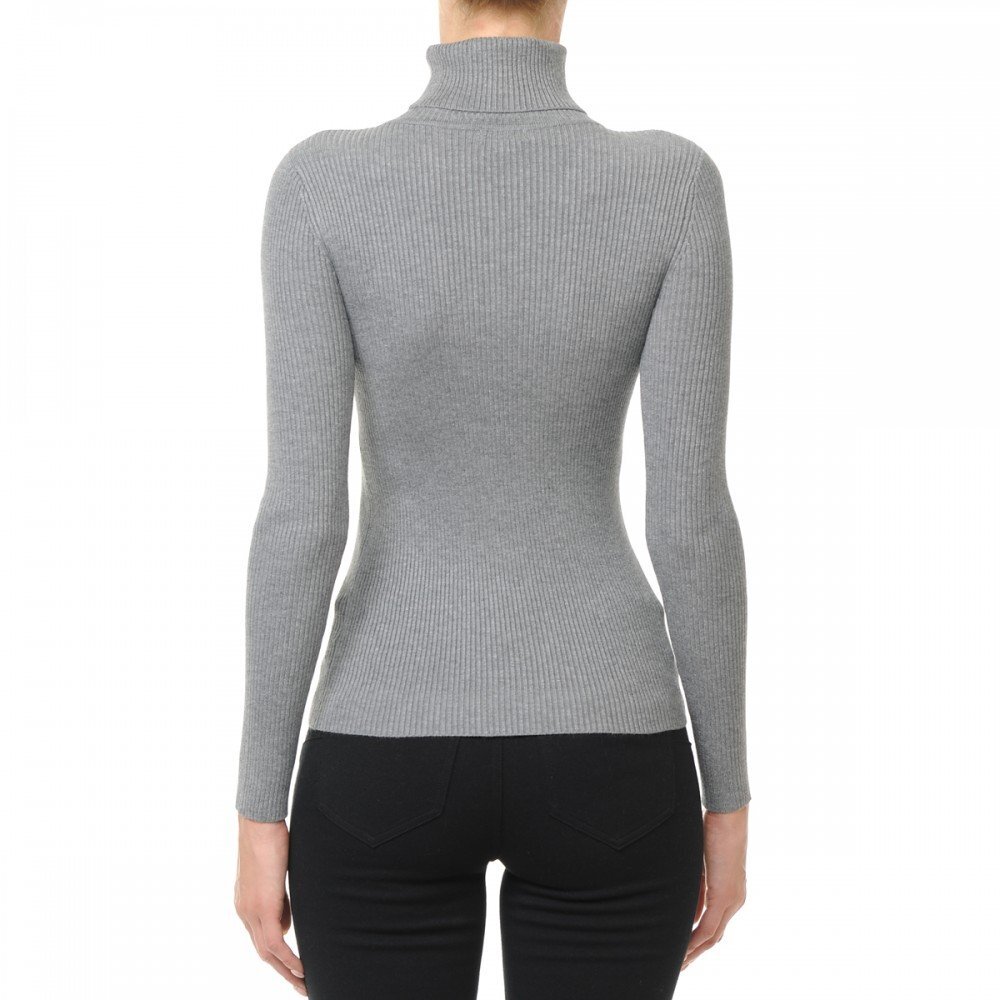 Ambiance TURTLENECK Ribbed LONG SLEEVE FINE-GAUGE SWEATER TOP