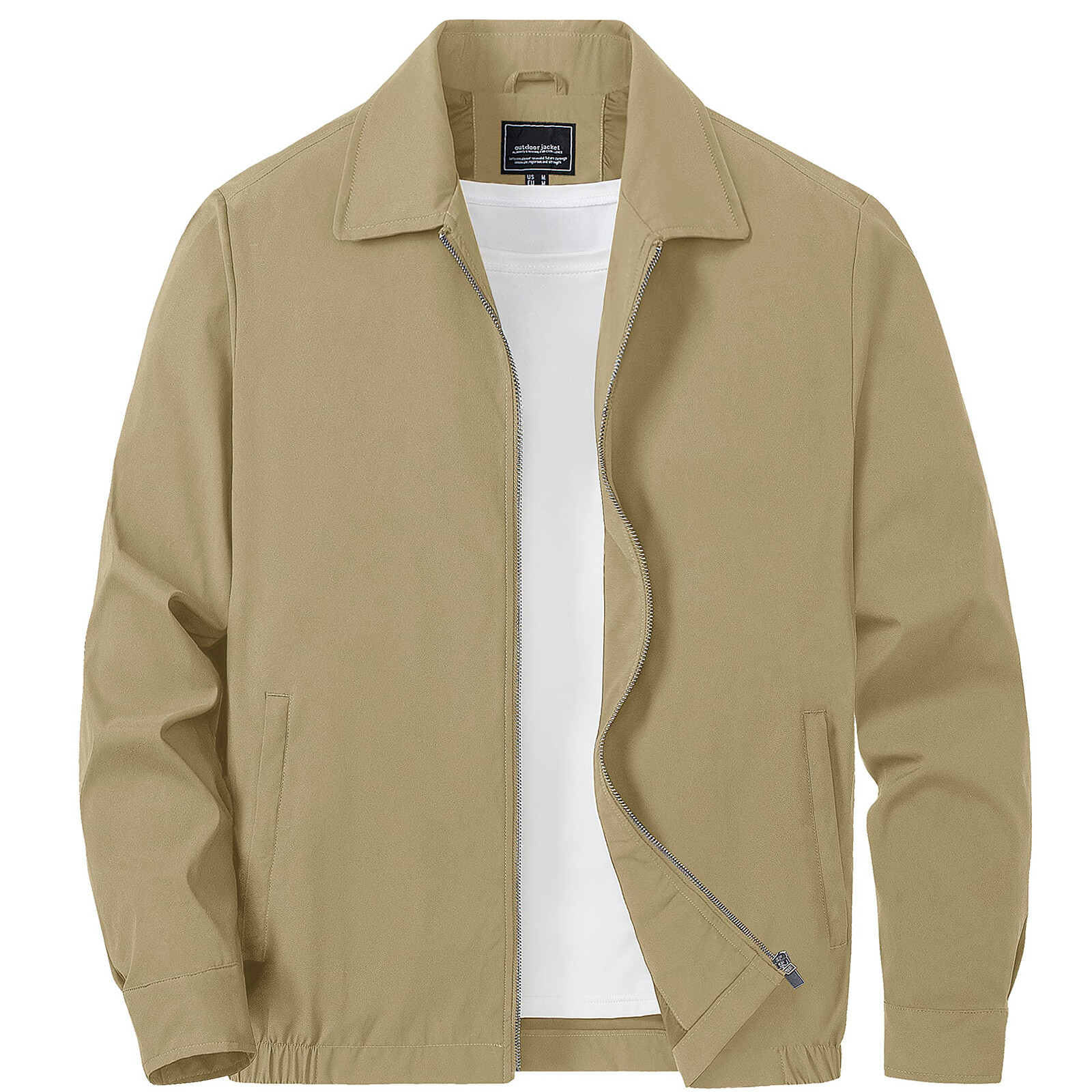 Men’s Thin Spring Jacket Full-Zip Lightweight Bomber Jacket Casual Track Coat US