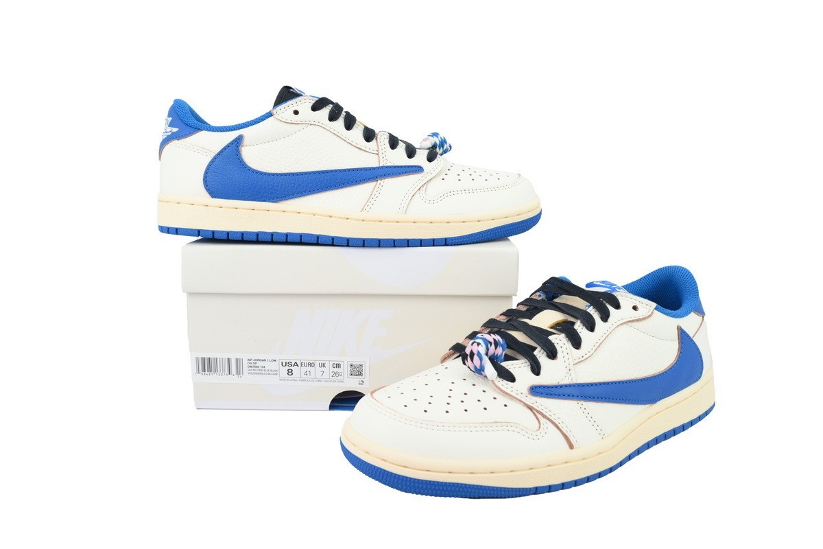 DM7866-104 Free Shipping Fragment Design x Travis Scott x Air Jordan 1 Retro Low