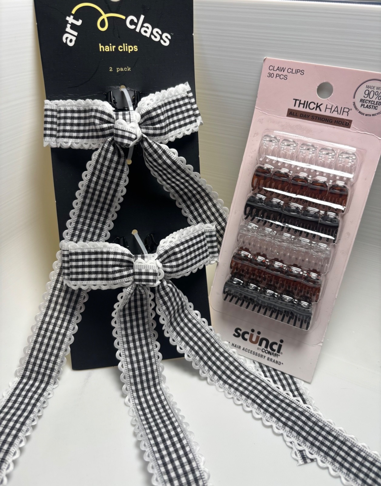 Kids Hair Clips and Claw Clip Bundle New Black,White bow, Clear, Brown and Black