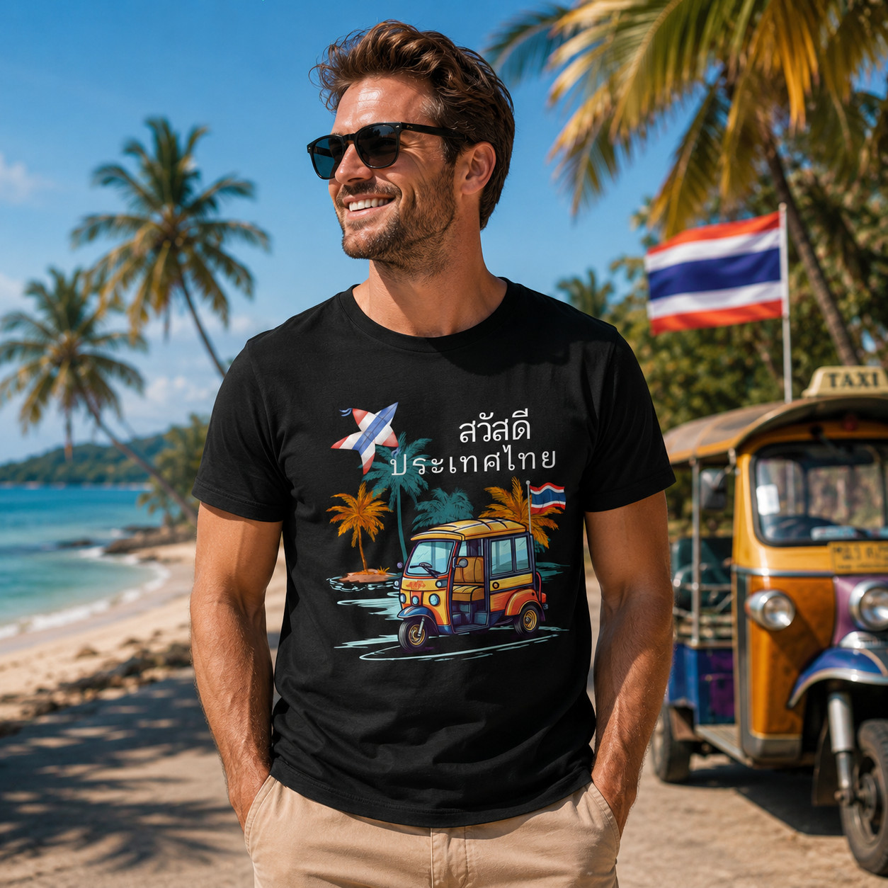 Sawasdee Thailand Travel Vacation Graphic Souvenir Unisex T-Shirt