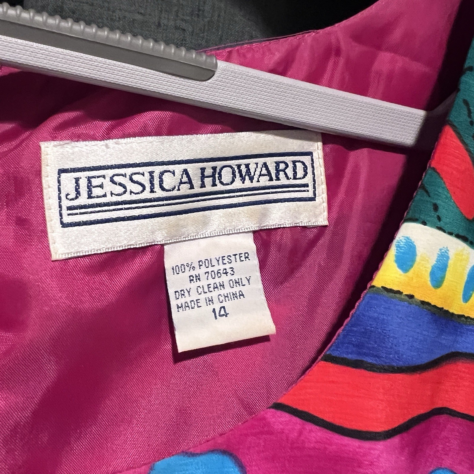 Jessica Howard Women’s 14 Shift Dress Floral Tribal Sleeveless Vintage