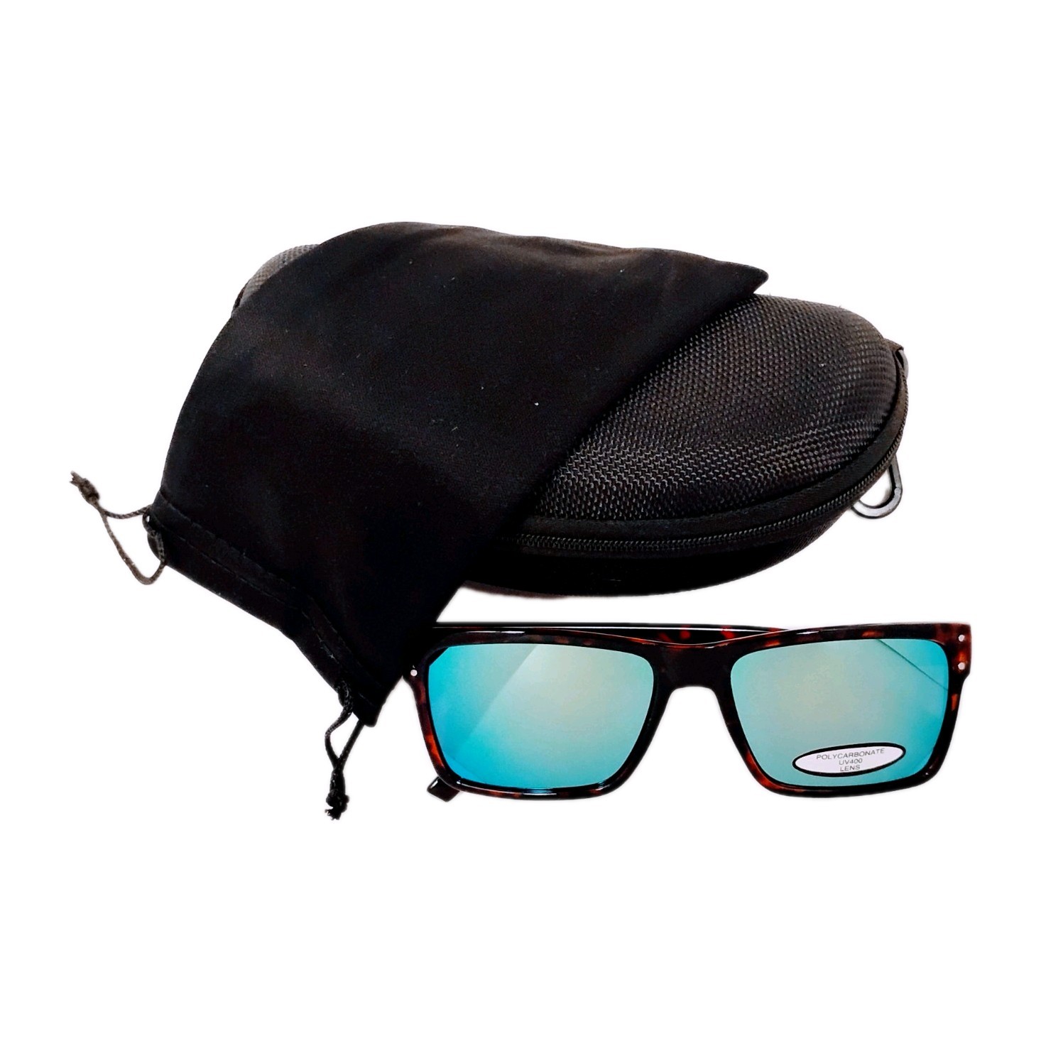 Wayfare Sunglasses W/TortoiseShell Frame &Ice Blue Mirrored Polycarbonate Lenses