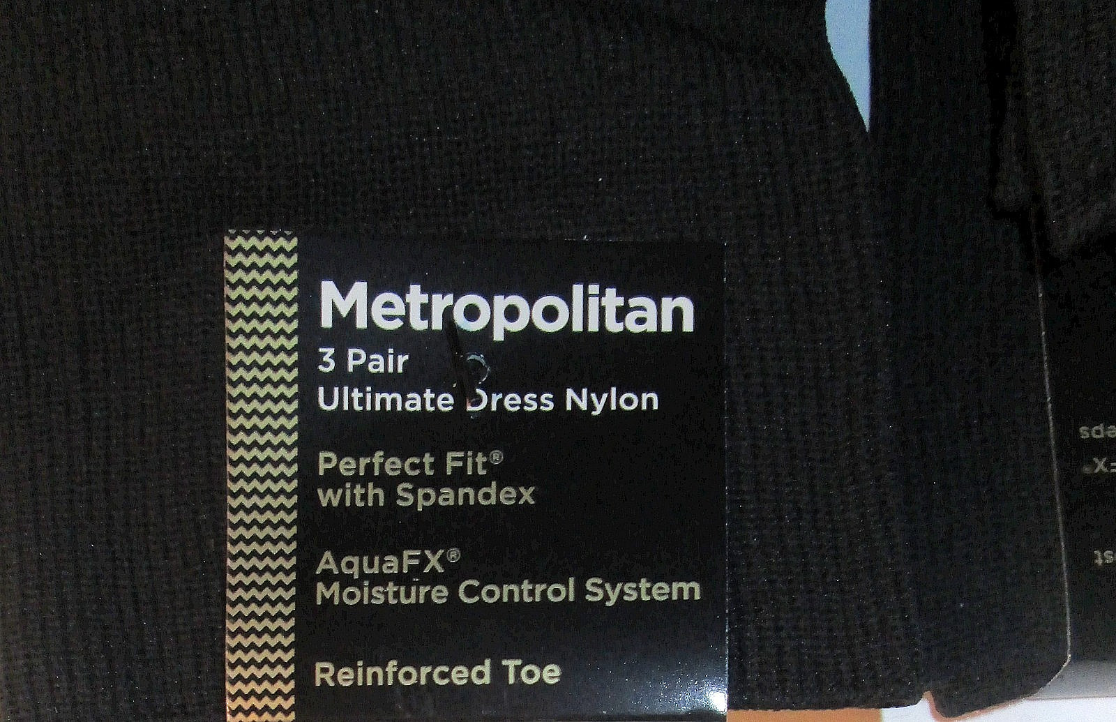 3 Pairs Mens Gold Toe Premier Metropolitan Black Nylon Dress Crew Socks