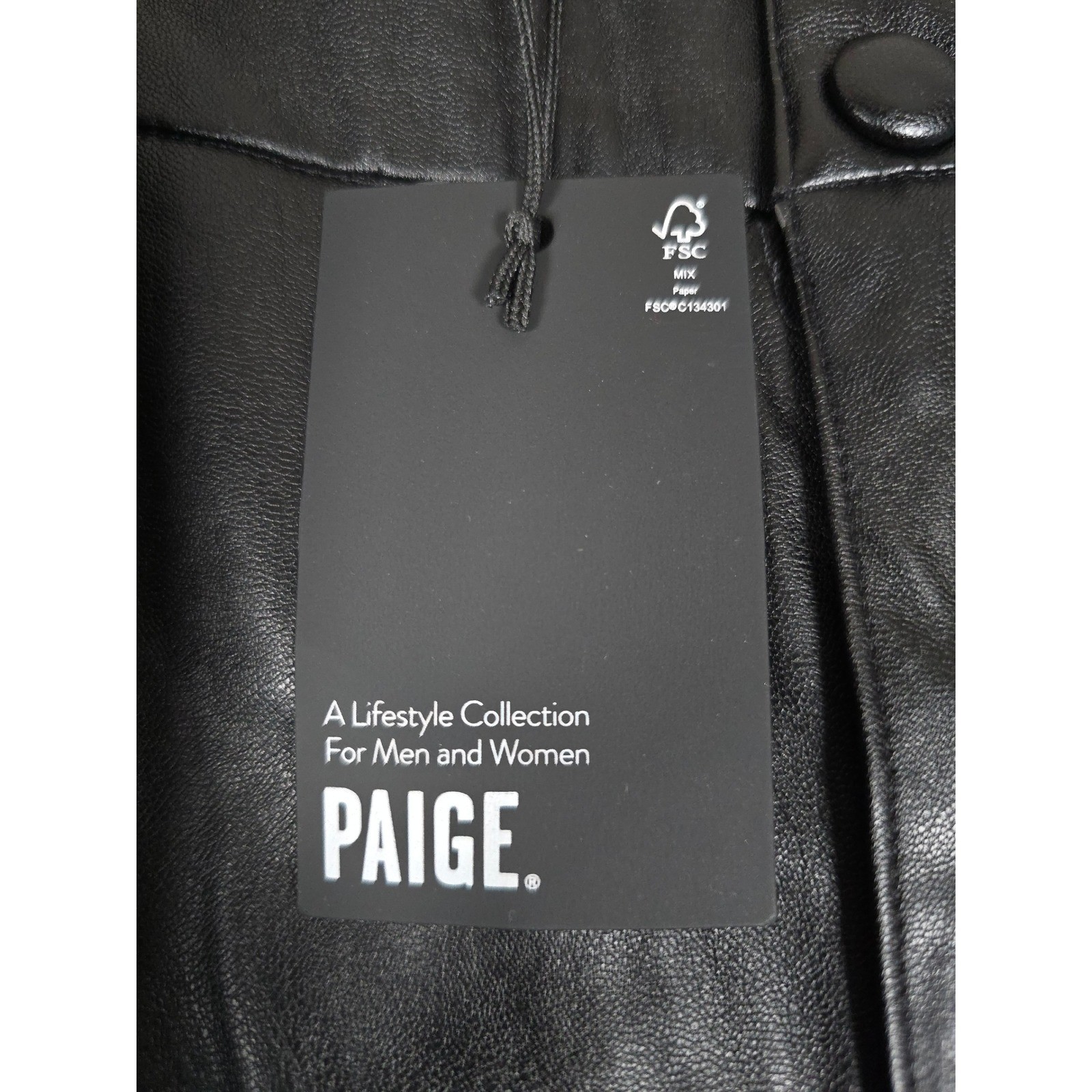 PAIGE Jazz Pant Faux Leather Black High Waisted Pleated Women Size 12 NWT