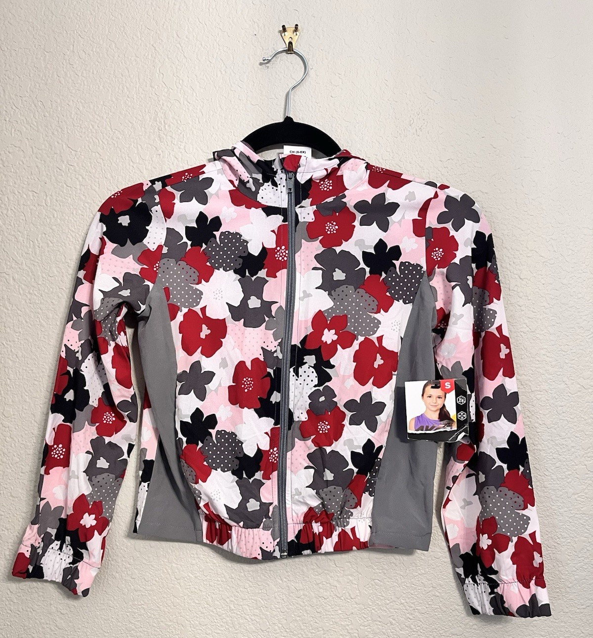 AVIA Jacket Girl’s S 6-6X Multicolor Floral Long Sleeve Hoodie Zip Up Pockets