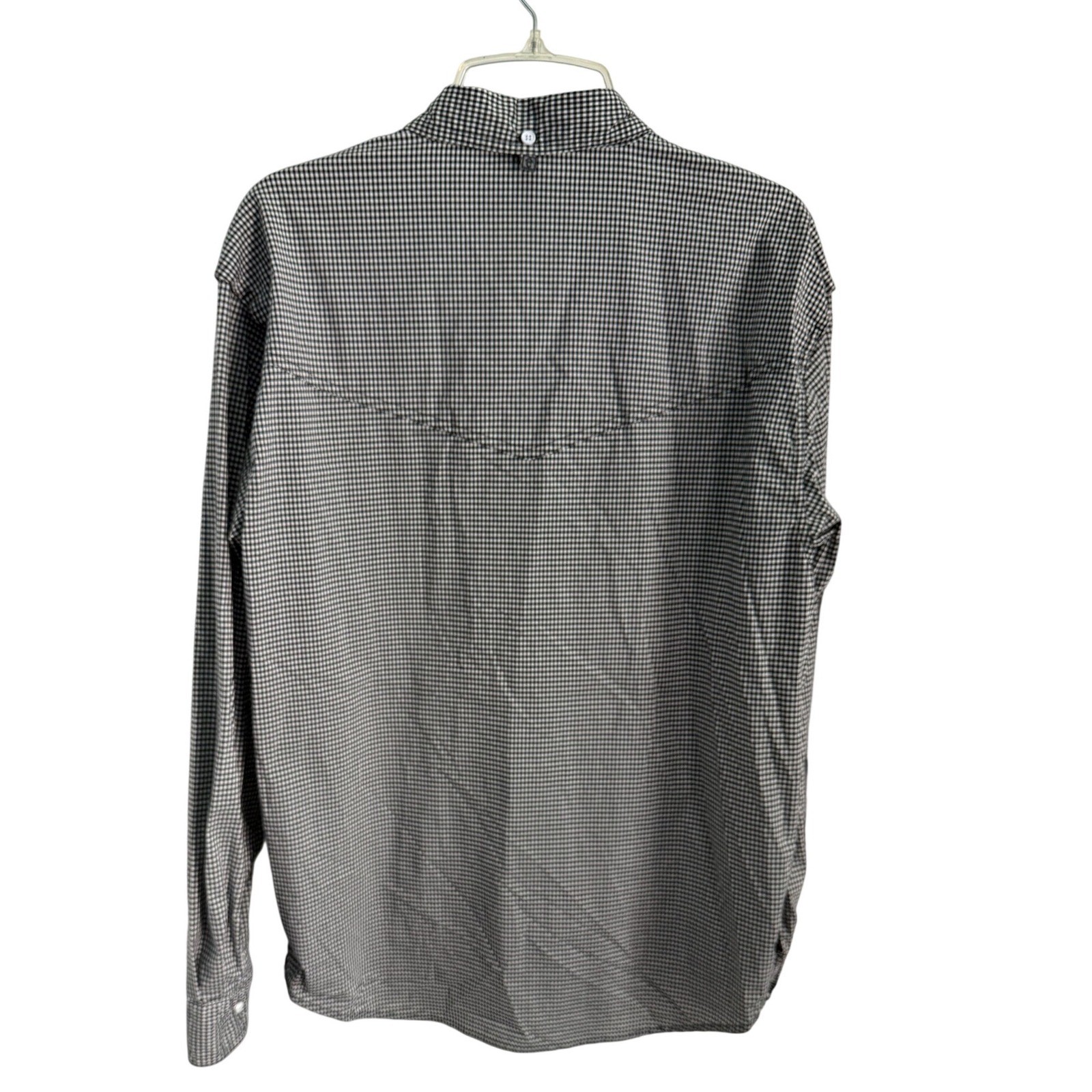 Rafter C Outdoors Mens Medium Black White Gingham Western Snap Shirt RCF22009