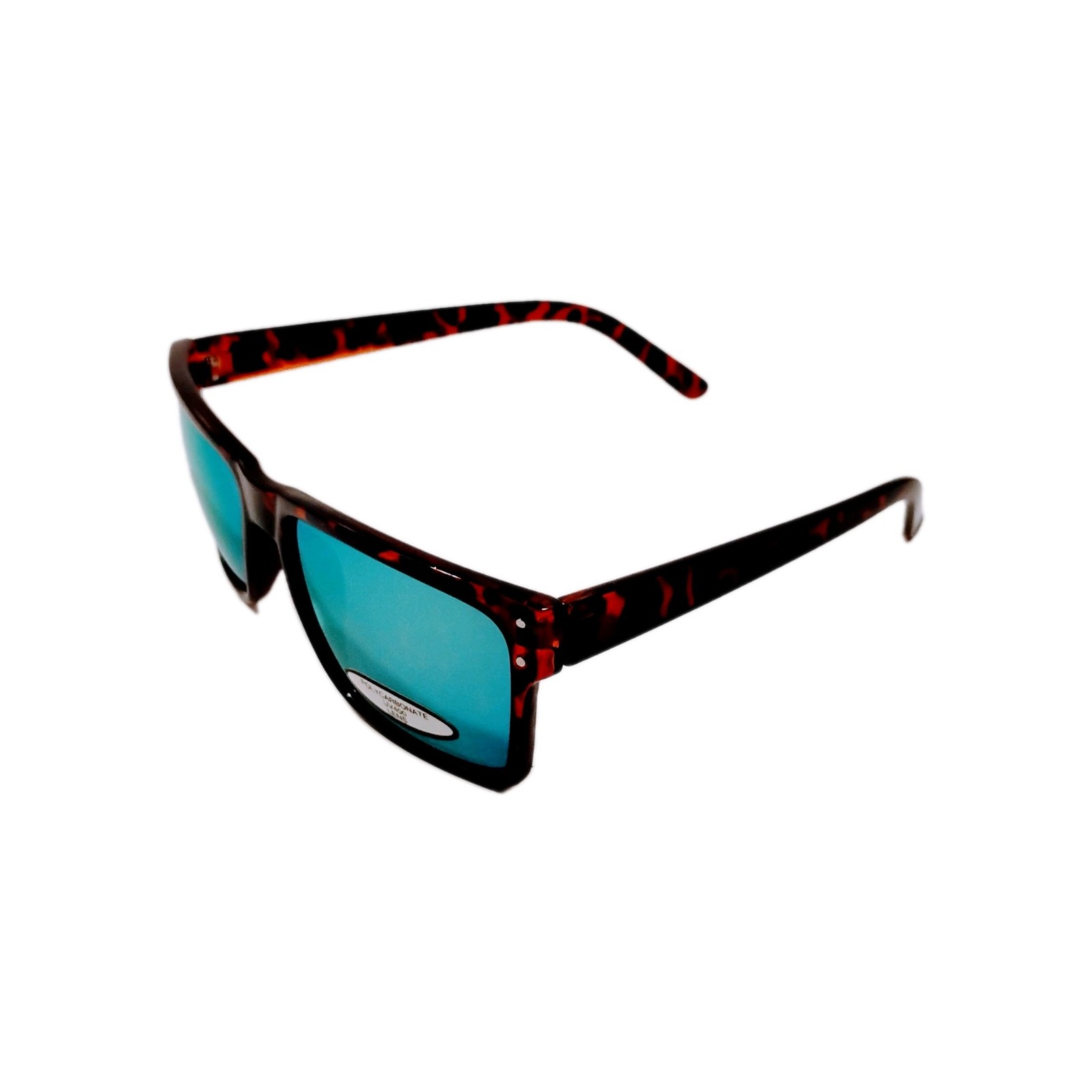 Wayfare Sunglasses W/TortoiseShell Frame &Ice Blue Mirrored Polycarbonate Lenses