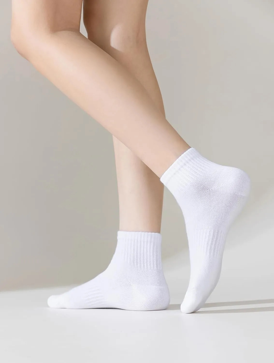 ACCFOD Womens Thin Cotton Ankle Socks Athletic Gym Mini Crew Socks 5 Pairs